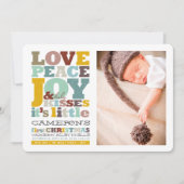 愛カラフル平和の喜びとベビーキス手紙 シーズンカード (正面)