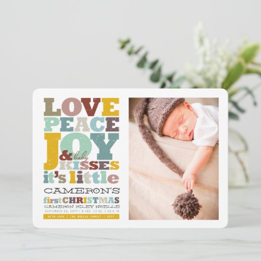 愛カラフル平和の喜びとベビーキス手紙 シーズンカード (スタンド正面)