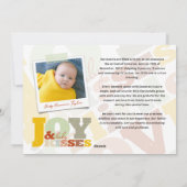 愛カラフル平和の喜びとベビーキス手紙 シーズンカード (裏面)