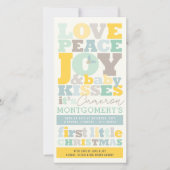 愛カラフル平和の喜びとベビーキス手紙 シーズンカード (正面)