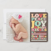 愛カラフル平和の喜びとベビーキス手紙 シーズンカード (正面)