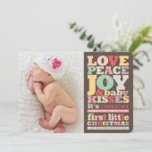 愛カラフル平和の喜びとベビーキス手紙 シーズンカード (スタンド正面)
