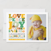 愛カラフル平和の喜びとベビーキス手紙 シーズンカード (正面)