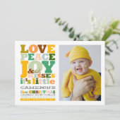 愛カラフル平和の喜びとベビーキス手紙 シーズンカード (スタンド正面)