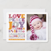 愛カラフル平和の喜びとベビーキス手紙 シーズンカード (正面)