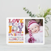 愛カラフル平和の喜びとベビーキス手紙 シーズンカード (スタンド正面)
