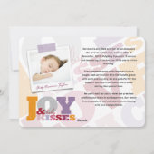 愛カラフル平和の喜びとベビーキス手紙 シーズンカード (裏面)