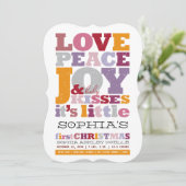 愛カラフル平和の喜びとベビーキス手紙 シーズンカード (スタンド正面)