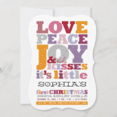 愛カラフル平和の喜びとベビーキス手紙 シーズンカード (正面)