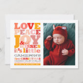 愛カラフル平和の喜びとベビーキス手紙 シーズンカード (正面)