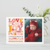 愛カラフル平和の喜びとベビーキス手紙 シーズンカード (スタンド正面)
