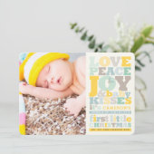 愛カラフル平和の喜びとベビーキス手紙 シーズンカード (スタンド正面)
