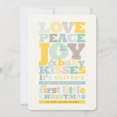 愛カラフル平和の喜びとベビーキス手紙 シーズンカード (正面)