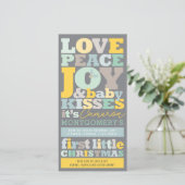 愛カラフル平和の喜びとベビーキス手紙 シーズンカード (スタンド正面)