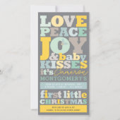 愛カラフル平和の喜びとベビーキス手紙 シーズンカード (正面)
