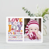 愛カラフル平和の喜びとベビーキス手紙 シーズンカード (スタンド正面)