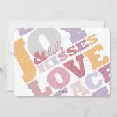 愛カラフル平和の喜びとベビーキス手紙 シーズンカード (裏面)