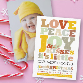 愛カラフル平和の喜びとベビーキス手紙 シーズンカード