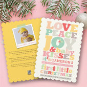 愛カラフル平和の喜びとベビーキス手紙 シーズンカード