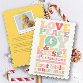愛カラフル平和の喜びとベビーキス手紙 シーズンカード