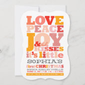 愛カラフル平和の喜びとベビーキス手紙 シーズンカード (正面)