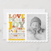 愛カラフル平和の喜びとベビーキス手紙 シーズンカード (正面)