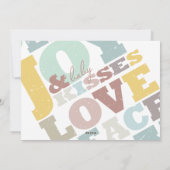 愛カラフル平和の喜びとベビーキス手紙 シーズンカード (裏面)