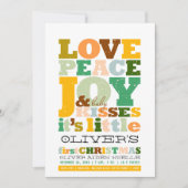 愛カラフル平和の喜びとベビーキス手紙 シーズンカード (正面)