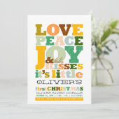 愛カラフル平和の喜びとベビーキス手紙 シーズンカード (スタンド正面)