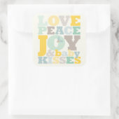 愛カラフル平和の喜びとベビーキス手紙 スクエアシール (バッグ)
