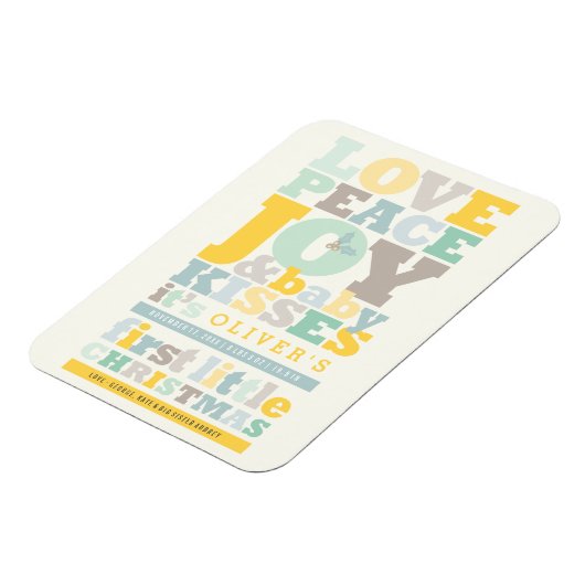 愛カラフル平和の喜びとベビーキス手紙 マグネット (左側)