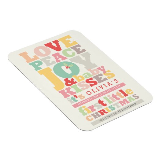 愛カラフル平和の喜びとベビーキス手紙 マグネット (右側)