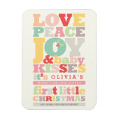 愛カラフル平和の喜びとベビーキス手紙 マグネット (縦)