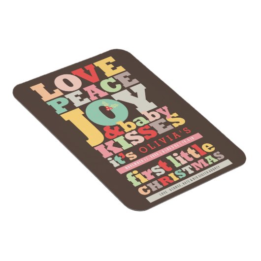 愛カラフル平和の喜びとベビーキス手紙 マグネット (右側)