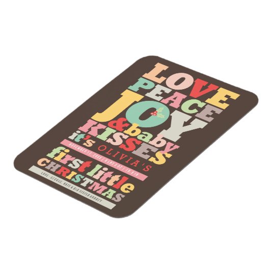 愛カラフル平和の喜びとベビーキス手紙 マグネット (左側)