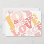 愛カラフル平和の喜びとベビーキス手紙 招待状 (裏面)