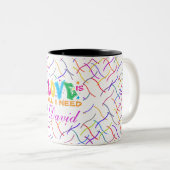 愛カラフル抽象芸術幾何学模様 ツートーンマグカップ (正面右)