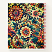 愛カラフル花柄 ノートブック (裏面)