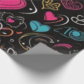 愛カラフル表現線アートデザイン ラッピングペーパー (角)
