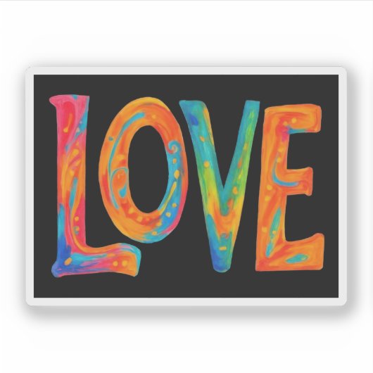 愛カラフル語 シール (正面)