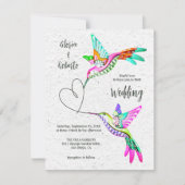 愛カラフル鳥とハートメキシ結婚コ 招待状 (正面)
