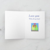 愛カラフル鳥バレンタイン シーズンカード (内部)