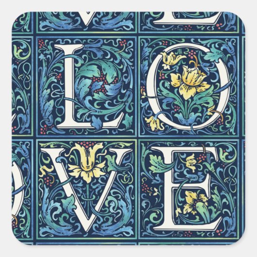 愛カラフル スクエアシール (正面)