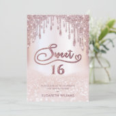 愛ガーリーらしいバラ金ゴールドの乾グラデーション滴 招待状 (スタンド正面)