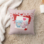 愛キスをするのハートが揃ったのまわりに クッション (ブランケット)