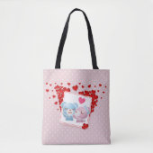 愛キスをするのハートが揃ったのまわりに トートバッグ (正面)