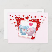 愛キスをするのハートが揃ったのまわりに ポストカード (正面/裏面)