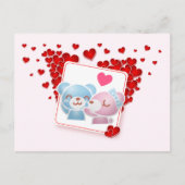愛キスをするのハートが揃ったのまわりに ポストカード (正面)