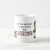 愛キルティングのコーヒー・マグによってステッチされる コーヒーマグカップ (中央)