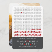 愛ギークバイナリーシンプルコード写真用プログラム セーブザデート (正面/裏面)